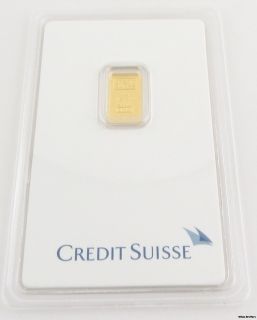 Certified Pure Gold Bar Credit Suisse 1 Gram 999 9 Bullion Investment