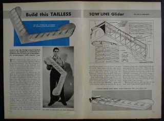 Towline Glider 44 Flying Wing 1946 How to Build Plans