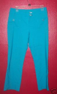 Cache Ladies Size 8 Aqua Blue Pants