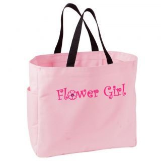 Pink Flower Girl Gifts Tote Bag Wedding Party Gift