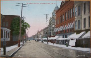 1910 NY Postcard Main Street Gloversville New York