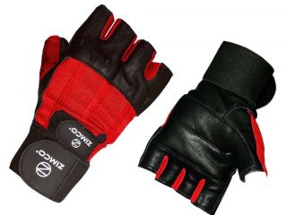  Lifting Gloves Fitness Mitts Genuine Leather Gloves Black Red