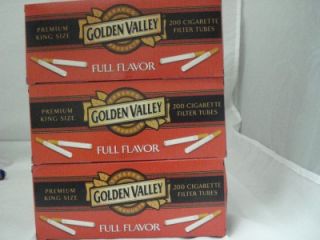 600 Golden Valley Premium King Size Full Flavored Cigarette Tubes 200