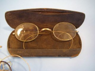 Scrap Lot of Antique Eye Glasses,Some Gold Filled, Cases Parts/ Repair