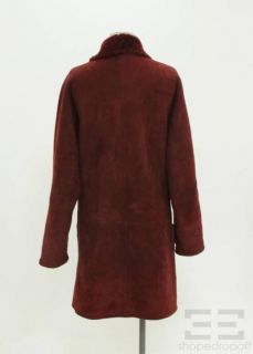 Gianni Versace Couture Dark Red Shearling Coat