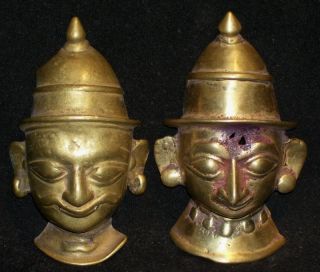  Indian Ritual Bronze Mask God Shiva Parvati RARE Collectible