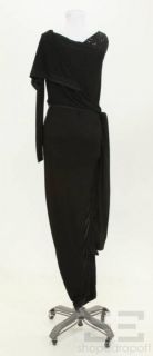 Jean Paul Gaultier Black Sequin Jersey Long Evening Dress Size 6
