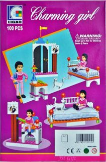 Girl Dream Lovely Family Set with Figure Dollhouse Building Blocks