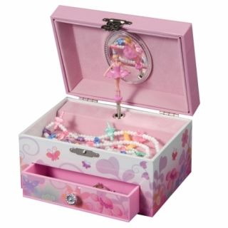  Co Ashley Girls Musical Ballerina Fairy and Flowers Jewelry Box