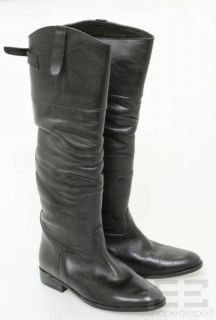 Golden GOOSE Black Leather Tall Rider Boots New in Box Size 39
