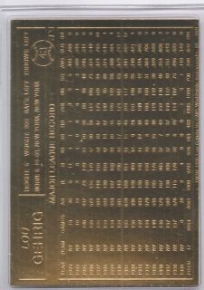 1996 CMG Gold Lou Gehrig Yankees from Danbury Mint