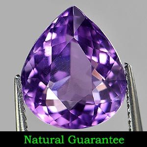  Ct. Natural Purple Amethyst Gemstone Pear Shape From Brazil Unheated