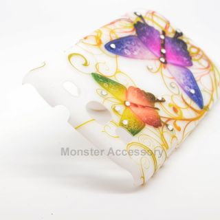 Vibrant Butterfly Bling Gem Hard Case Snap on Cover For Samsung Galaxy