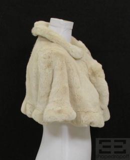 David Goodman Cream Sheared Rabbit Fur Stole New w Tags $1250 00