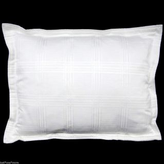 Ralph Lauren Suite Glen Plaid White Matelasse Pillow New Goes w Navy