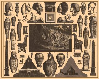 HERE IS A BEAUTIFUL REPRODUCTION PRINT OF OLD PYRAMID EGYPTIAN