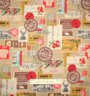 Lecien Vintage Art Store Susan Gower Sewing Quilt Notion Theme Fabric