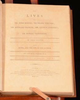  The Lives of John Donne Henry Wotton George Herbert Thomas Zouch First