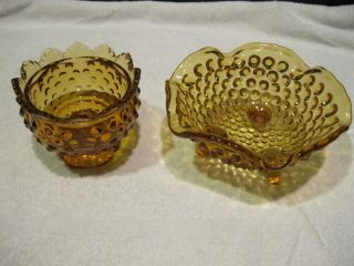 Fenton Glass Candleholder and A Bowl