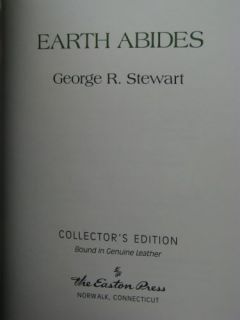  inscription by author, Earth Abides, George R Stewart, Easton Press