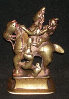  Indian Bronze Horse God Shiva and Parvati Collectible