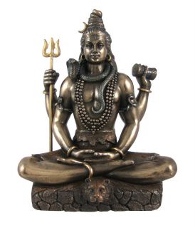 Bronze Finish Hindu God Shiva Statue Figure Lord