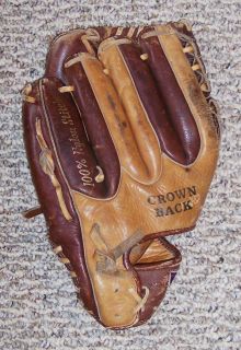 Vintage Spalding Top Grain Leather Crown Back Baseball Fielding Glove