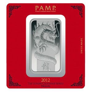 100 grams Pure 999 Silver Year of The Dragon Pamp Suisse SEALED Bar $9