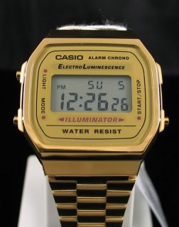 Casio Vintage Retro Gold Digital Watch A168WG A168 New