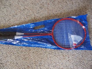 New Metal Badminton Rackets w Birdie White String Antislip Grip Case