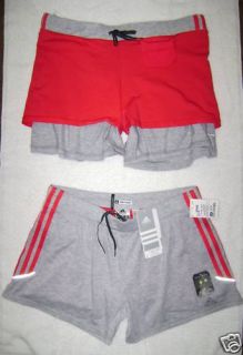 Adidas Shorts Running Red Gray Reflect Tennis Gym Large