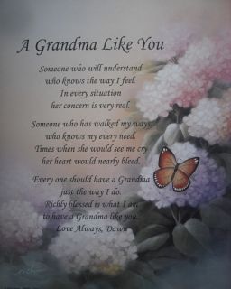 Personalized Grandma Poem Lovely Birthday Christmas or Mothers Day