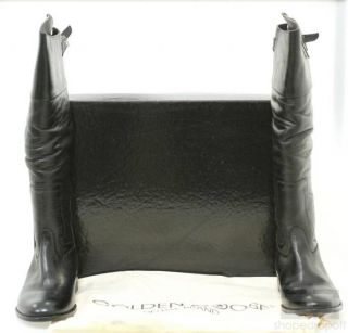 Golden GOOSE Black Leather Tall Rider Boots New in Box Size 39