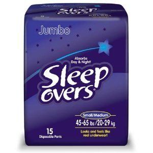 Sleep Overs Pullups, Disposable Pants,Small/Medium 45 65 lbs, Potty