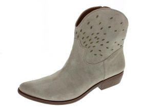 Nine West New Gertrude Taupe Suede Embellished Cowboy Western Boots