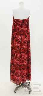 Giambattista Valli for Macys Red & Black Abstract Print Pleated Dress