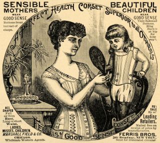 1892 Ad Ferris Good Sense Corset Waist Mother Child   ORIGINAL