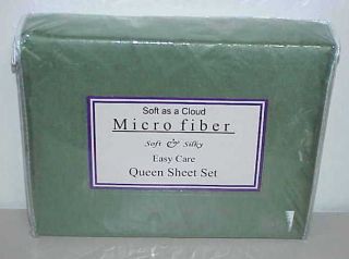 New Green Queen Sheet Set Micro Fiber Free Shipping