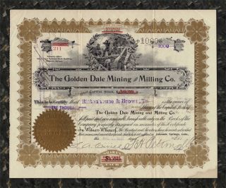 1901 Golden Dale Mining Co. Stock CRIPPLE CREEK COLORADO Raven & Bull