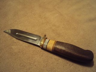 Goss Scrapper Fixed Blade Knife W Black Walnut Wood Handle and 440C SS