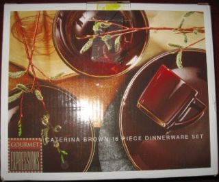 16 PC Dinnerware Set for 4 Gourmet Expression Green