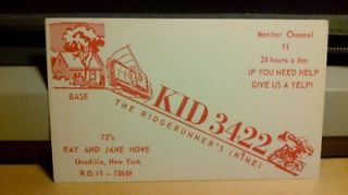 CB radio QSL postcard motorcycle Howe family 1970s Unadilla NY New