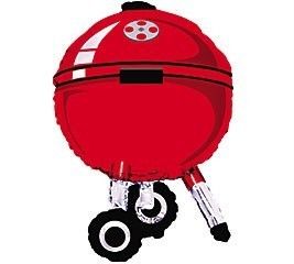 Red BBQ Grill Party Wheels Large 36 Mylar Balloon