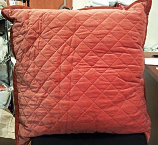 Ann Gish Quilted Velvet Pillow 30 x 30 Spice