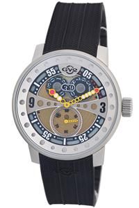 New GV2 by Gevril Mens Powerball Black Rubber Date Wrist Watch 4040R
