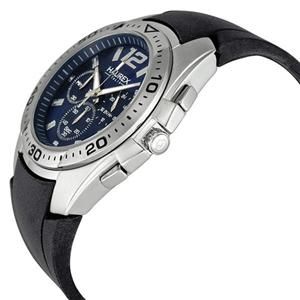 NEW Haurex Italy Mens Speed Blue Dial Chronograph Rubber Wrist Watch