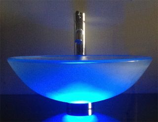  Mounting Ring with Blue Light for Clear Glass Vessel Sinks