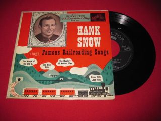 Hank Snow Railroad Songs RARE Country 45 EP