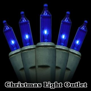 35 Mini Blue Glass Block Christmas Craft String Lights