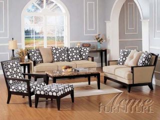 Acme Furniture Groveland Beige Chenille Sofa Loveseat Living Room Set